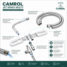 Camrol 304 Stainless Steel Jet Spray | Hands-Free Jet Spray for Toilet Seat | Chrome | Full Set