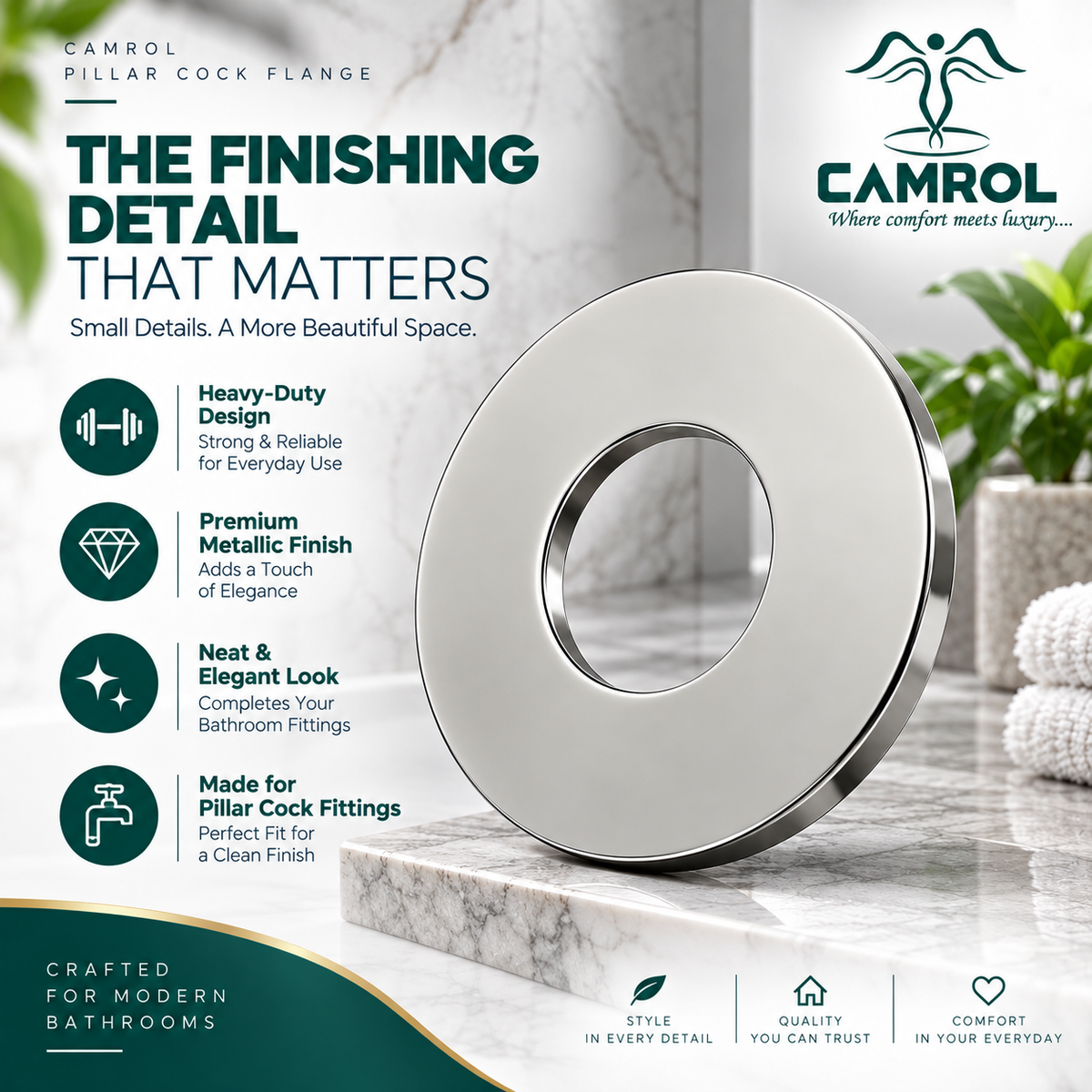 Camrol SS FLANGE PILLAR COCK