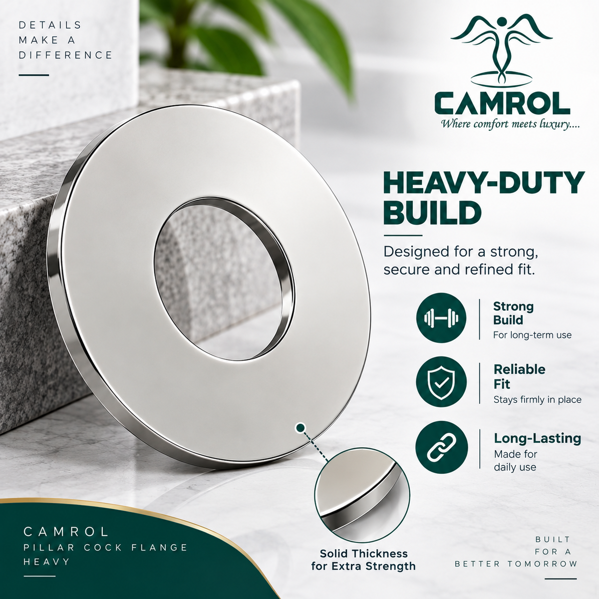 Camrol SS FLANGE PILLAR COCK
