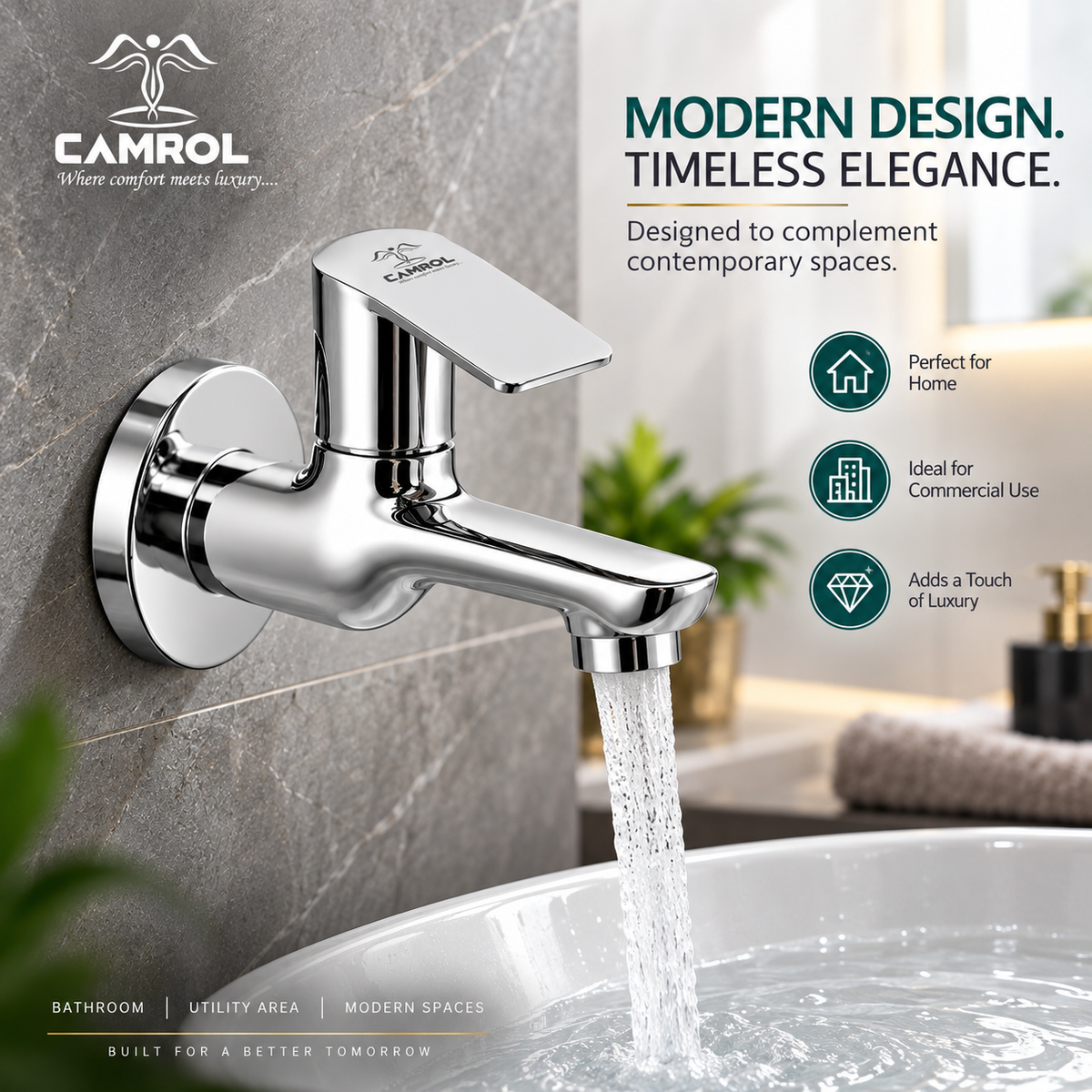 Camrol Eagle Bib Cock With C.p Flange