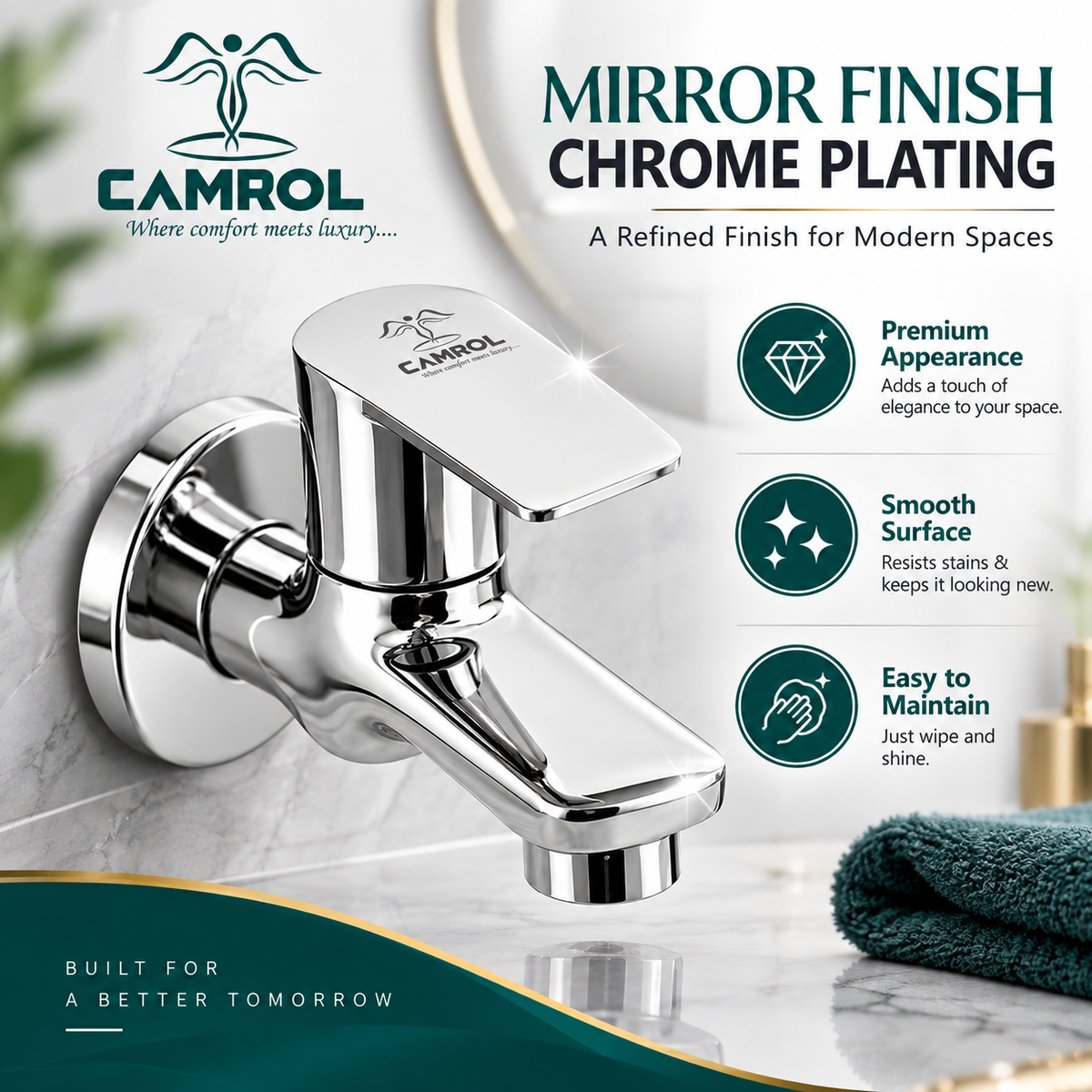 Camrol Eagle Bib Cock With C.p Flange