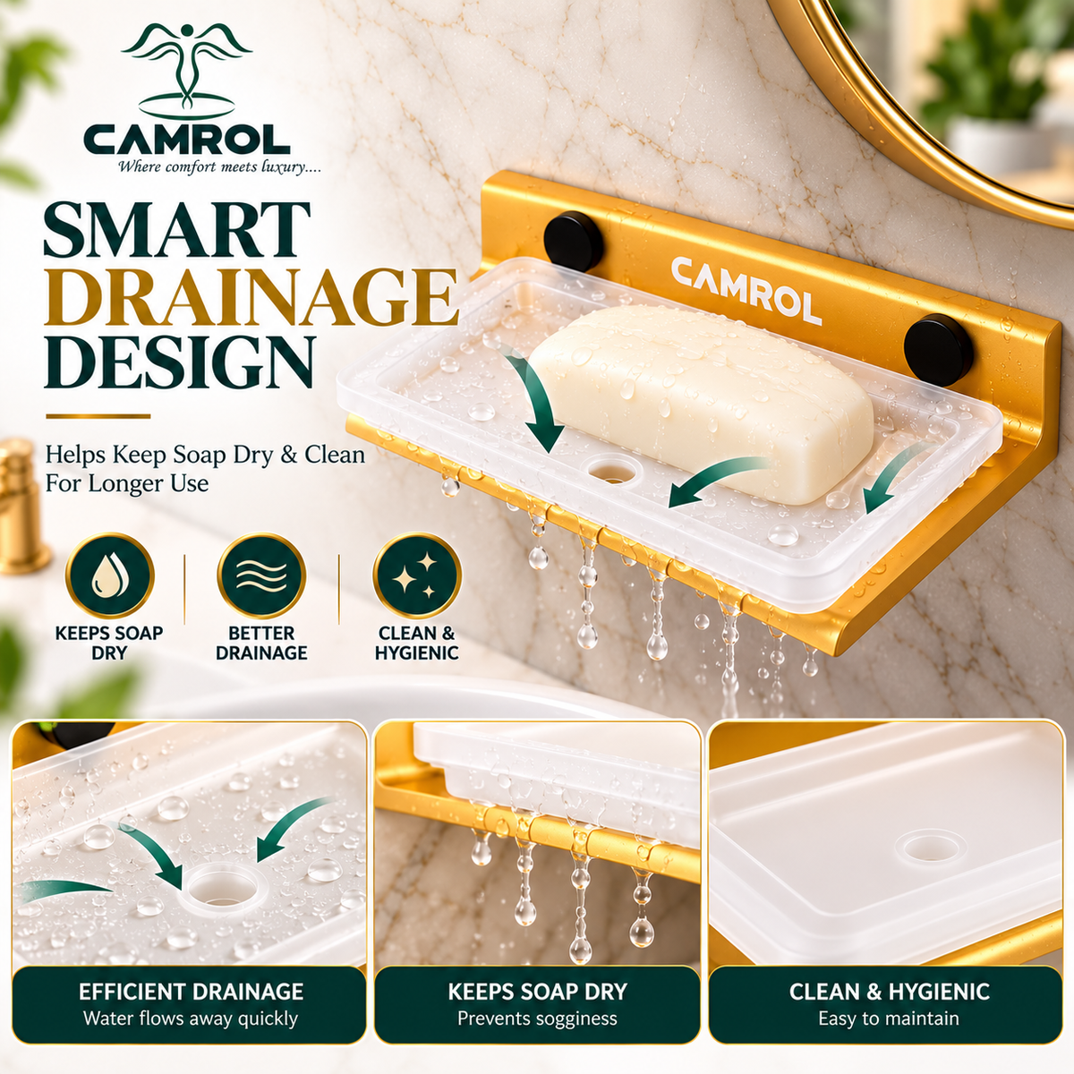 ALU SINGLE SOAP DISH GOLD