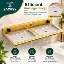 ALU DOUBLE SOAP DISH GOLD