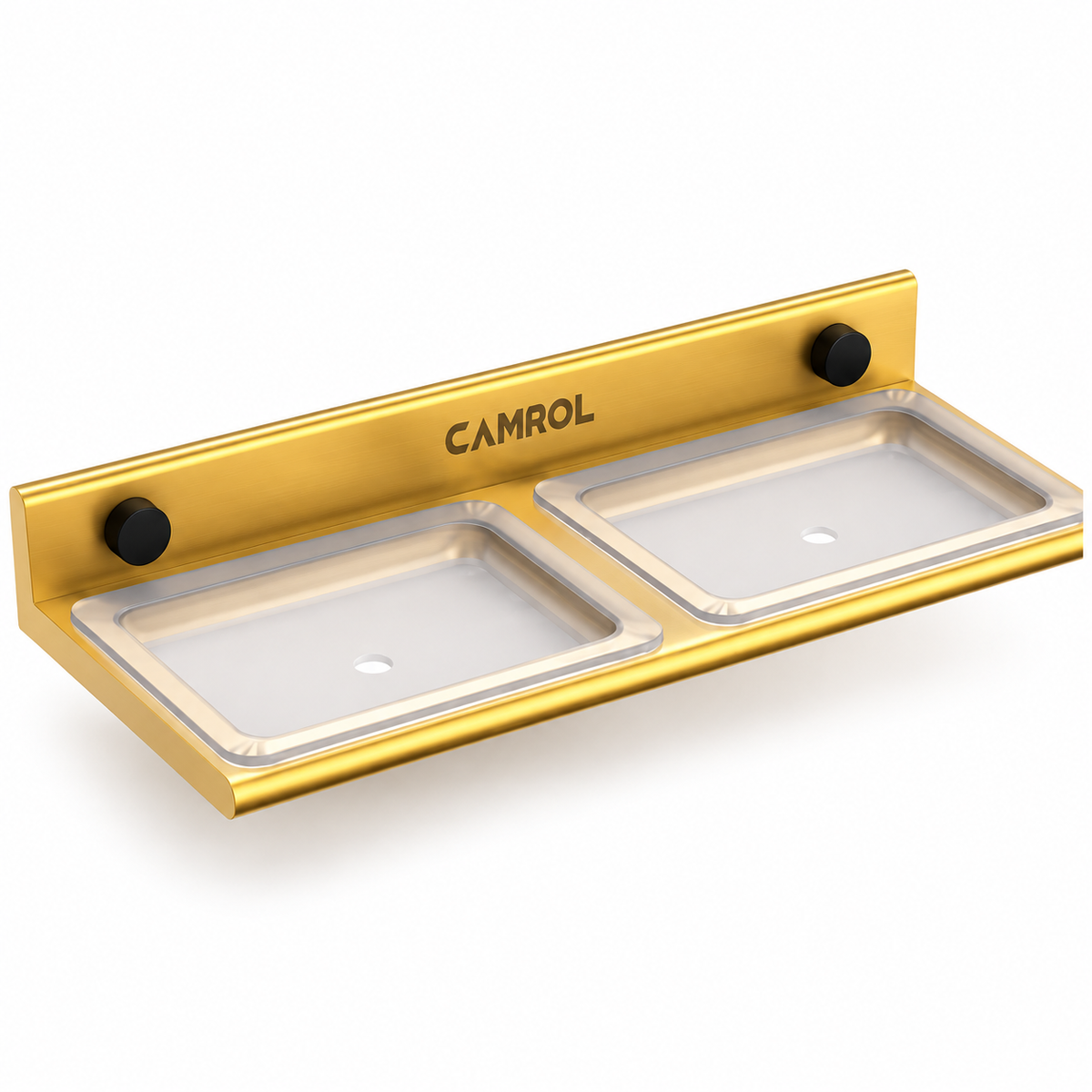 ALU DOUBLE SOAP DISH GOLD
