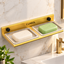 ALU DOUBLE SOAP DISH GOLD