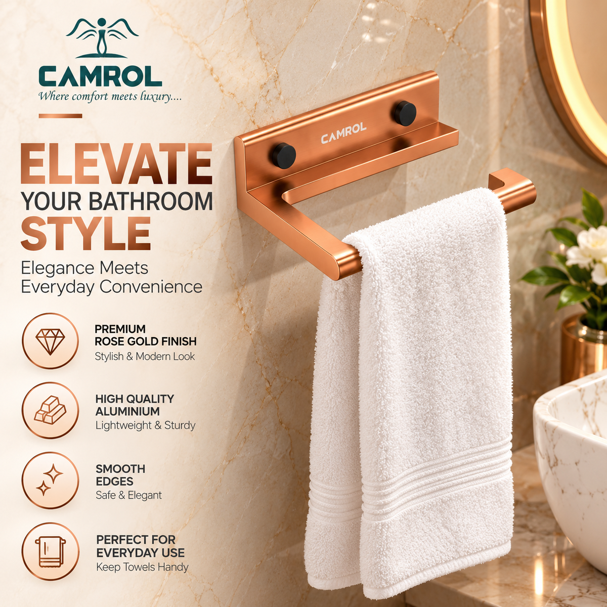 ALU TOWEL RING ROSE GOLD
