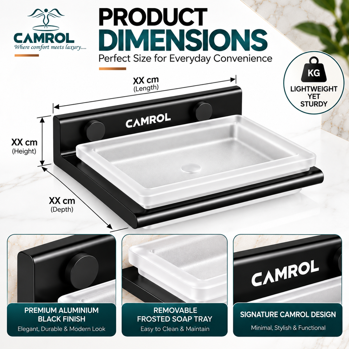 ALU SINGLE SOAP DISH BLACK