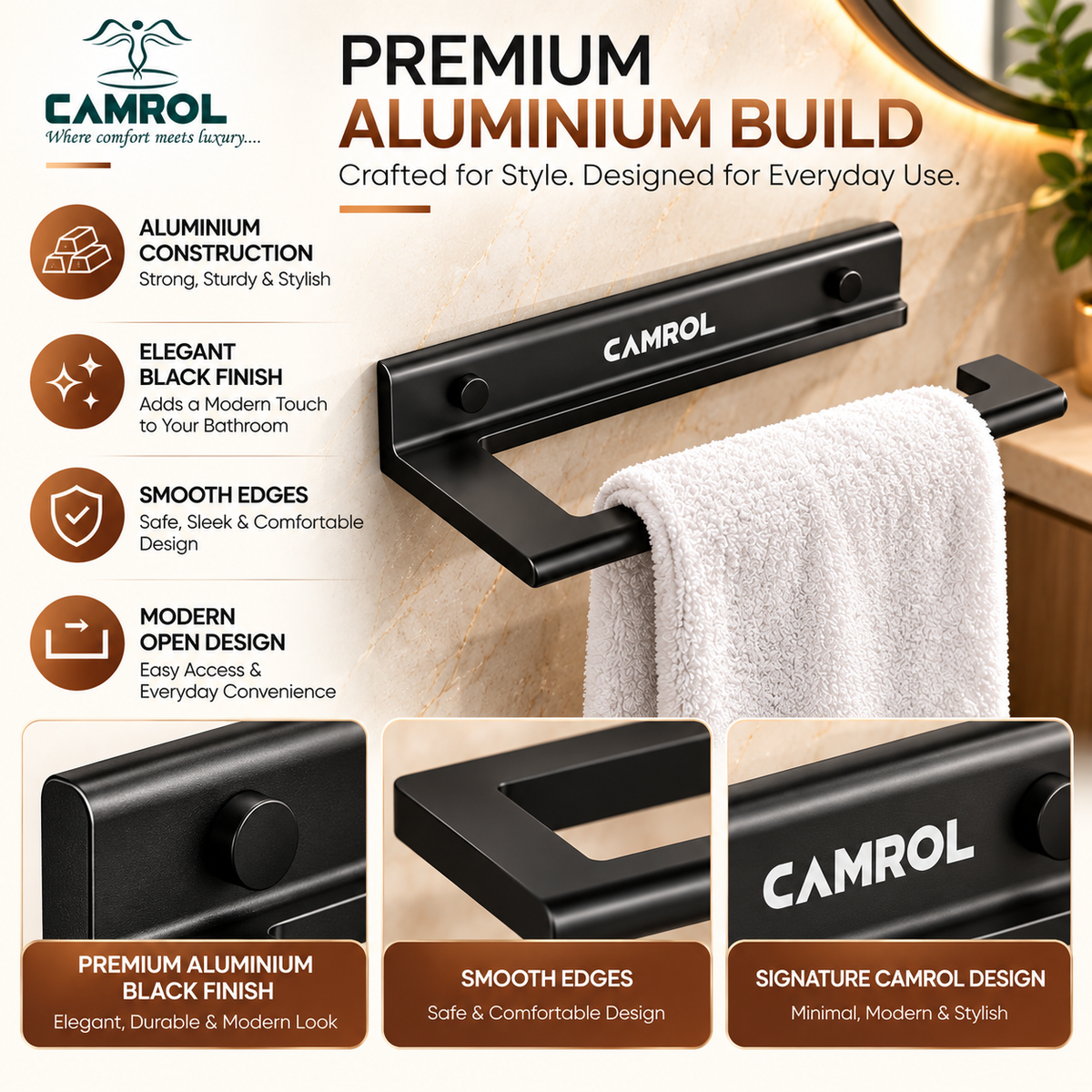 ALU TOWEL RING BLACK