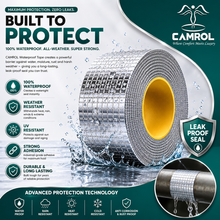 Camrol Super Strong Repair Waterproof Tape | Permanent Leak Repair Solution | Rubber Aluminium Foil Tape for Roof, Pipe, Tank, Window & Surface Leakage | Silver