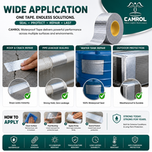 Camrol Super Strong Repair Waterproof Tape | Permanent Leak Repair Solution | Rubber Aluminium Foil Tape for Roof, Pipe, Tank, Window & Surface Leakage | Silver