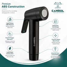 Camrol Jet Spray for Toilet |H/F ABS Health Faucet with 1 Meter Shower Hose Pipe & Wall Hook | Health Faucet Set for Bathroom | Black