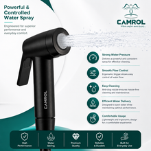 Camrol Jet Spray for Toilet |H/F ABS Health Faucet with 1 Meter Shower Hose Pipe & Wall Hook | Health Faucet Set for Bathroom | Black