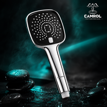 Camrol 5 Function Black Magic Hand Shower for Bathroom | Anti-Clog Silicone Nozzles | High Pressure | Black | Full Set
