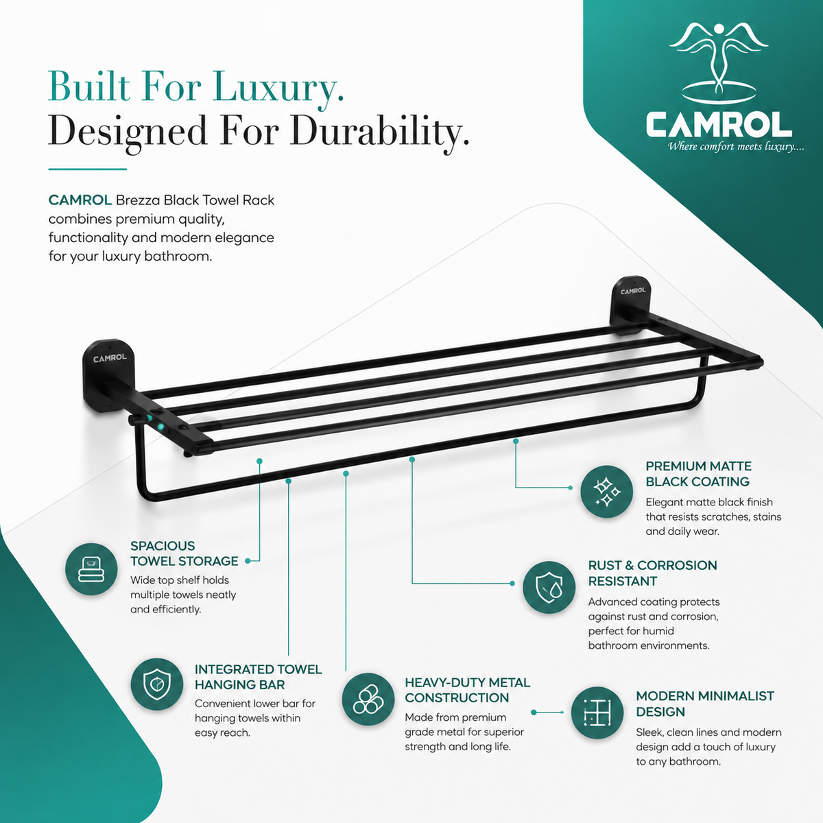 Camrol Towel rack breeze black