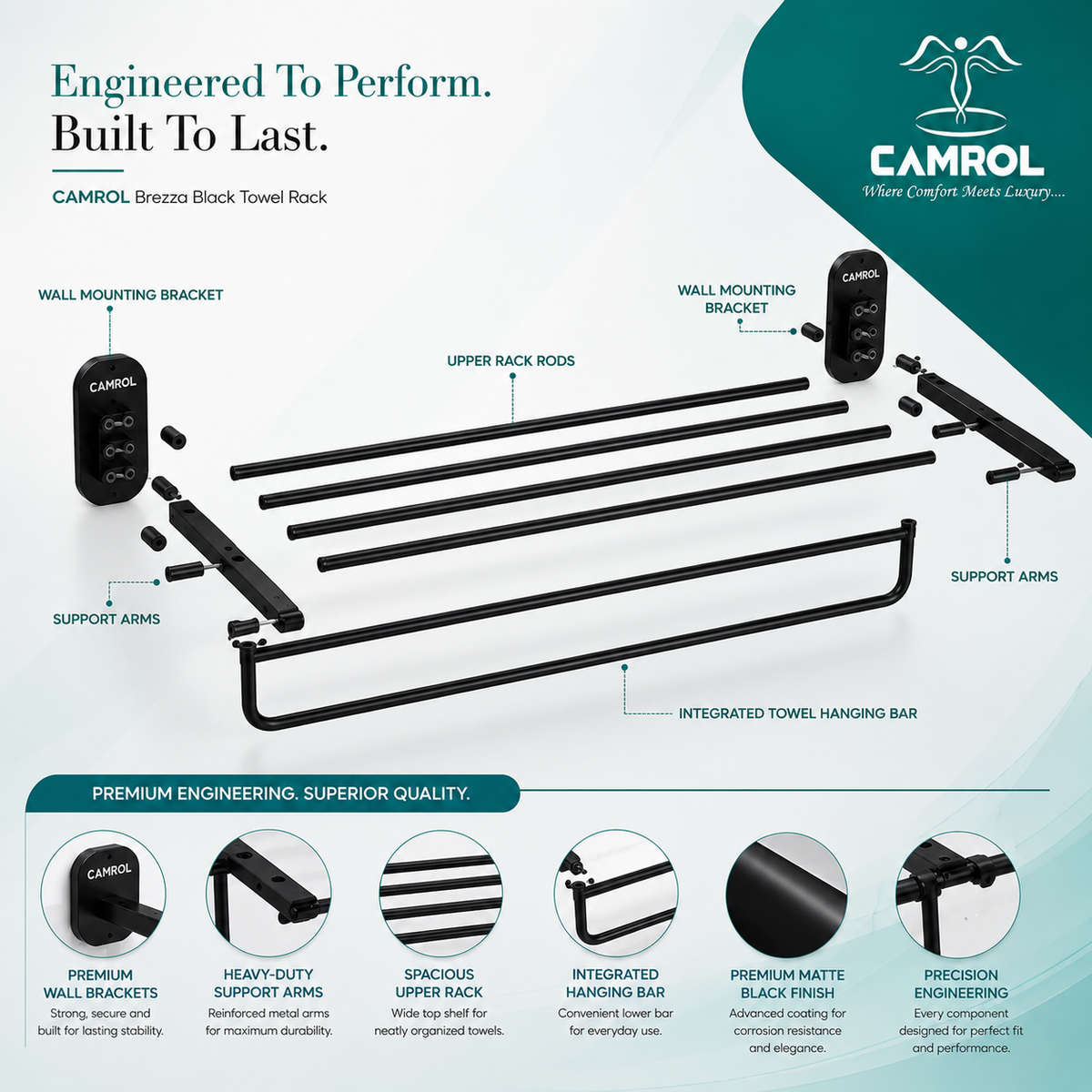 Camrol Towel rack breeze black