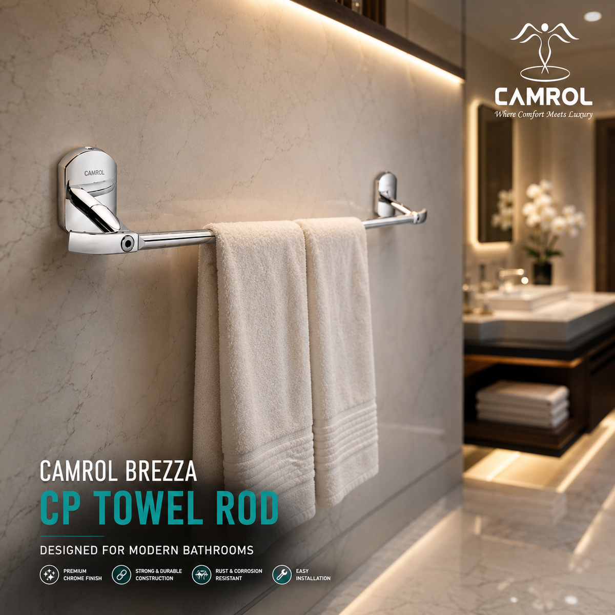 Camrol Towel rod brezza cp